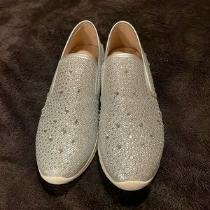 Prazzle rhinestone silver sneakers.